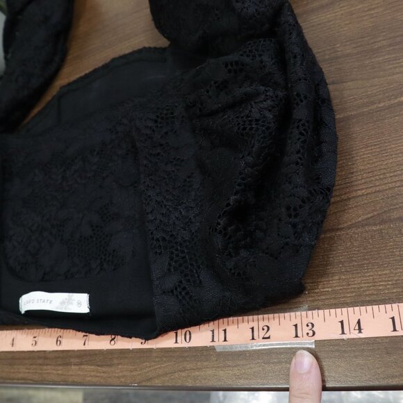 Altar'd State Boho Top Women XS Black Witchy Gypsy Whimsigoth Milkmaid Romantic - Picture 12 of 16